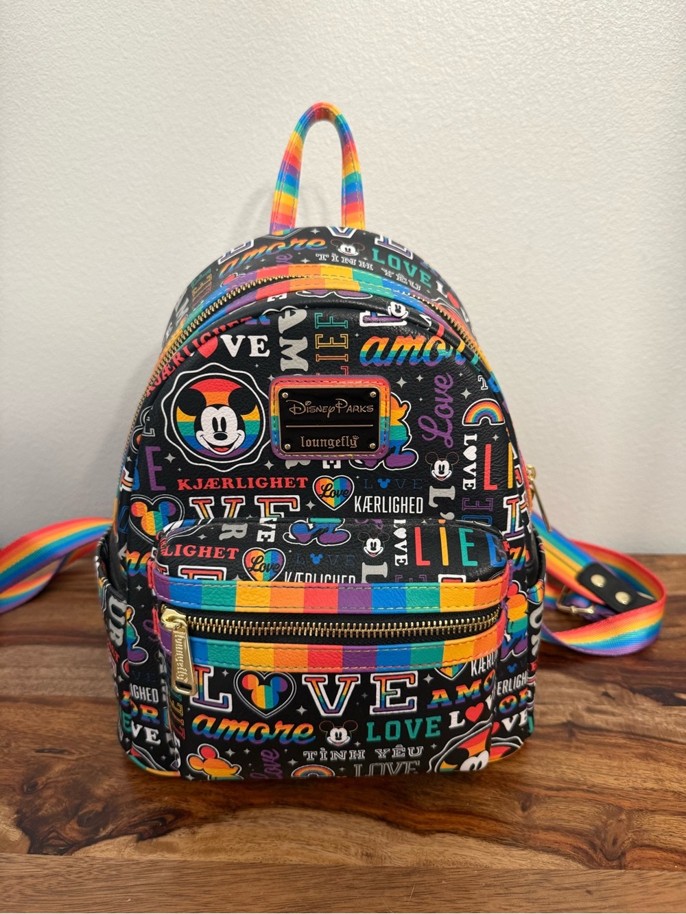 Loungefly Disney Parks Rainbow Love Mini Backpack